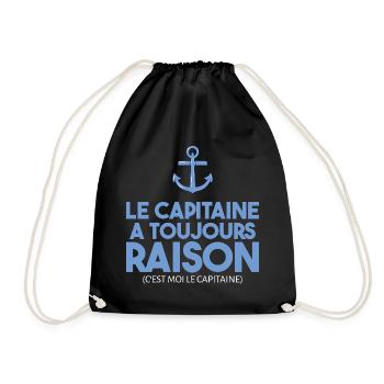 Le Capitaine A Toujours Raison Humour Marin - Sac de sport léger - noir - Devant