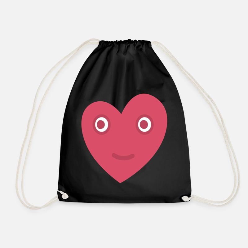 Heart Eyes - Drawstring Bag - black