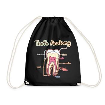 Tooth Anatomy Dental Assistant Dentist - Drawstring Bag - black - Front