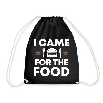 Je suis venu pour la nourriture | Je suis venu pour la nourriture - Sac de sport léger - noir - Devant