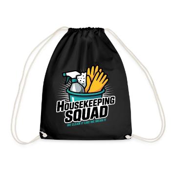 Funny Cleaning Design - Drawstring Bag - black - Front