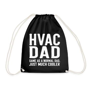 HVAC Dad Just Much Cooler Funny - Drawstring Bag - black - Front
