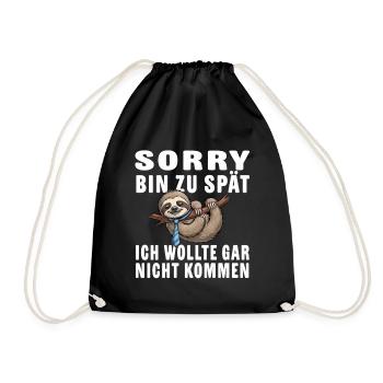 Paresseux Sarcasme – Désolé d’être trop tard - Sac de sport léger - noir - Devant