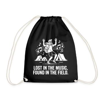 Lost in the Music Found in Field - Drawstring Bag - black - Front