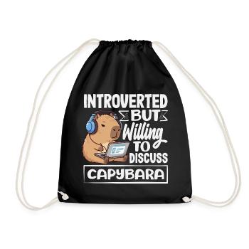 Introverti mais désireux de discuter de Capybara - Sac de sport léger - noir - Devant