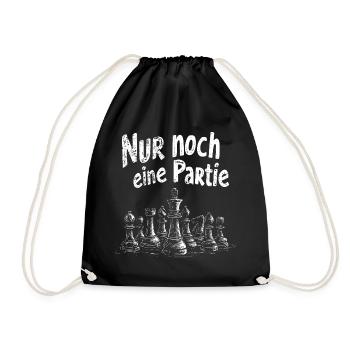 Lustiger Schach Spruch Shirt Nur Noch Eine Partie - Turnbeutel - Schwarz - Vorne