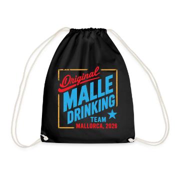 Malle 2026 Drinking Team Mallorca 2026 - Turnbeutel - Schwarz - Vorne
