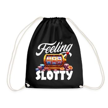 Feeling for slot machines big win casino gambling - Drawstring Bag - black - Front