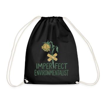 Broken Flower - Drawstring Bag - black - Front