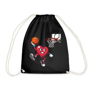 Retro Heart Valentine's Day Design Love - Drawstring Bag - black - Front