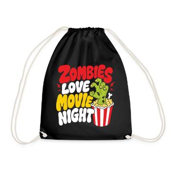 Zombies Love Movie Night Horror - Turnbeutel - Schwarz - Vorne