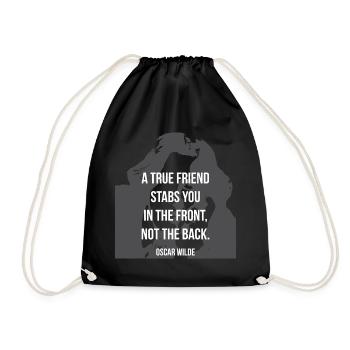 Citation d’Oscar Wilde À propos de l’amitié - Sac de sport léger - noir - Devant
