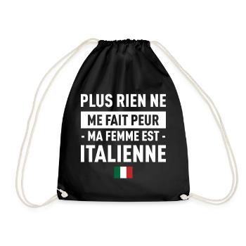 Plus Rien Ne Me Fait Peur Ma Femme Est Italienn... - Sac de sport léger - noir - Devant