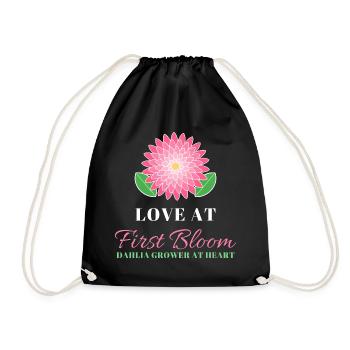 Liebe bei First Bloom Dahlia Flower Gardener - Turnbeutel - Schwarz - Vorne