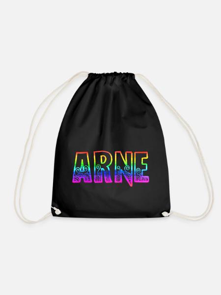 arne rs regenbogen - Turnbeutel - Schwarz