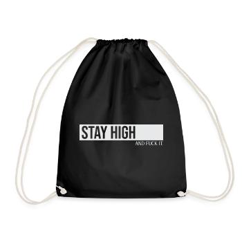 Restez haut et fuck it - Sac de sport léger - noir - Devant