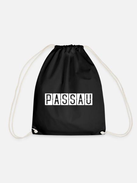Passau Flughafentafel - Turnbeutel - Schwarz