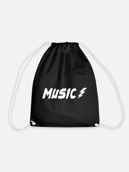 Music with bolt - Drawstring Bag - black