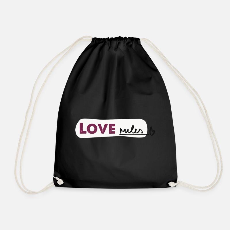 Love rules - Spruch Handlettering - Turnbeutel - Schwarz