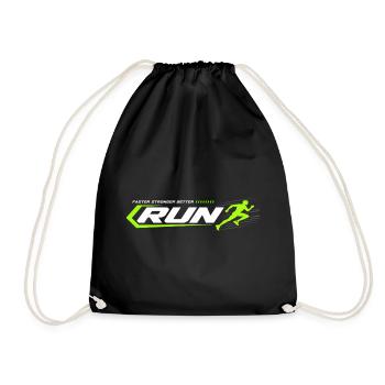 Neon Run Logo Sprint Look - Drawstring Bag - black - Front