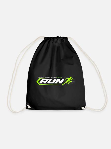 RUN Sprint Neon Racing Logo - Turnbeutel - Schwarz