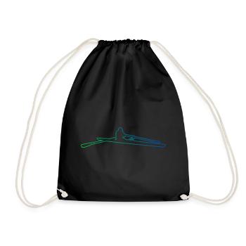 Damen Ruderer Herren Rudern Rowing - Turnbeutel - Schwarz - Vorne