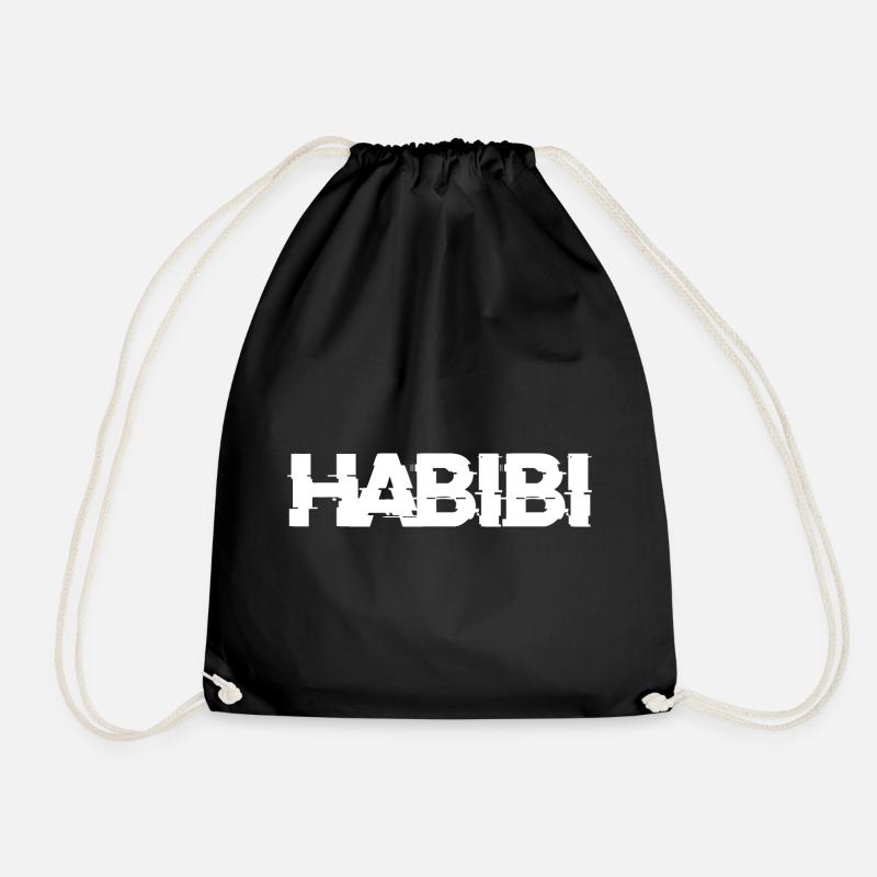 Habibi Schriftzug - Turnbeutel - Schwarz