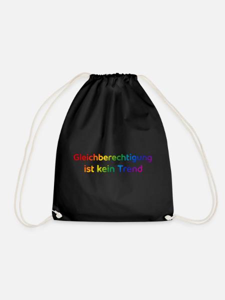 Gleichberechtigung ist kein Trend Regenbogen - Turnbeutel - Schwarz
