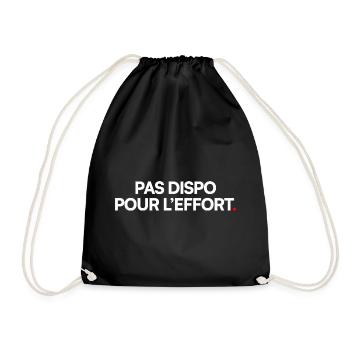 Pas dispo pour l’effort. Humour minimaliste drôle - Sac de sport léger - noir - Devant