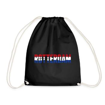 Rotterdam Flag Netherlands Vintage - Drawstring Bag - black - Front