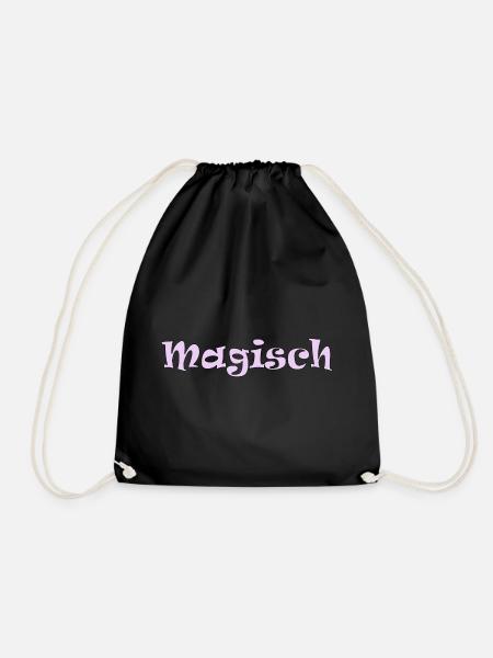 Magisch pinker Schriftzug - Turnbeutel - Schwarz