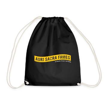 Auri sacra fames (Latin) >Vectorgraphic - Drawstring Bag - black - Front