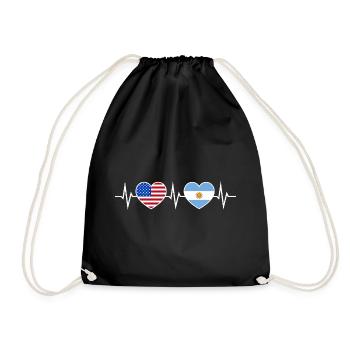 Argentine USA Heartbeat Amour Amitié - Sac de sport léger - noir - Devant