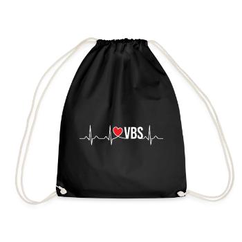I Love VBS Heartbeat Bible School Teacher Gift - Drawstring Bag - black - Front