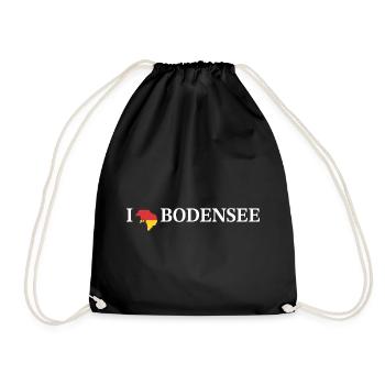 I love Bodensee Deutschland - Turnbeutel - Schwarz - Vorne