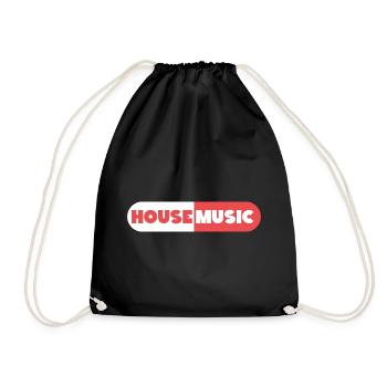 House Musik Pile - Turnbeutel - Schwarz - Vorne