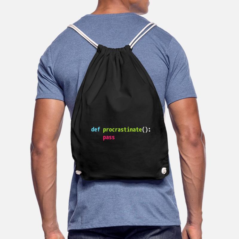 Drôle de conception de code Python def procrastinate pass Sac de sport léger