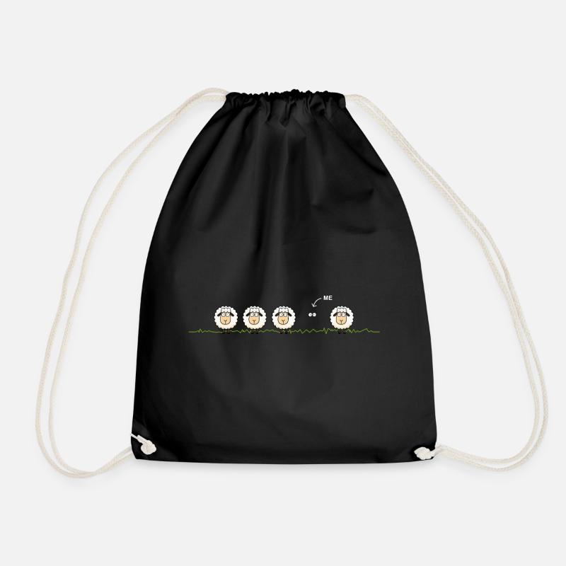 Black Sheep – Illustration - Drawstring Bag - black