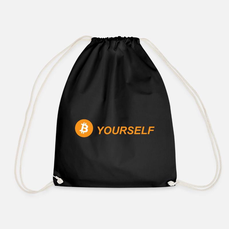 Bitcoin BTC - Drawstring Bag - black