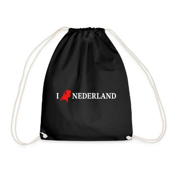 I Love Nederland Niederlande - Turnbeutel - Schwarz - Vorne