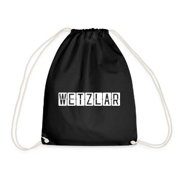 Wetzlar Flughafentafel - Turnbeutel - Schwarz - Vorne