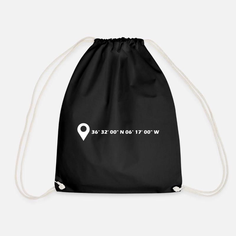 Cádiz coordinates - Drawstring Bag - black