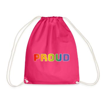 Regenbogen proud weiss - Turnbeutel - Fuchsia - Vorne