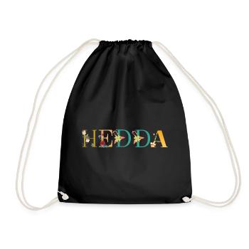 HEDDA name decorated with flowers - Drawstring Bag - black - Front
