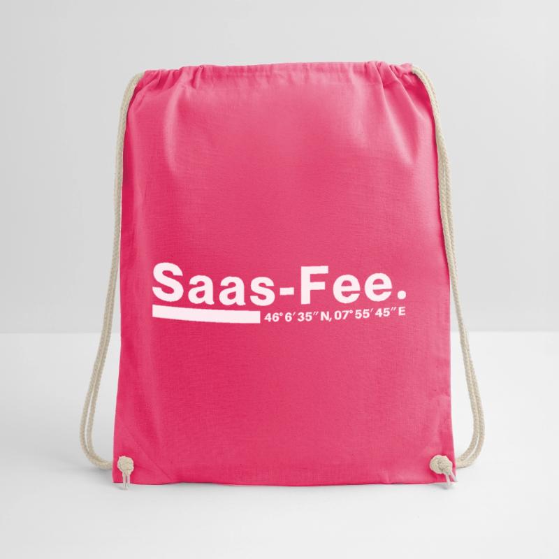 Saas-Fee coordinates Valais Switzerland Drawstring Bag