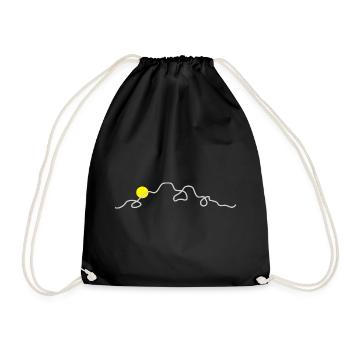 Mountains Nature Sun - Drawstring Bag - black - Front