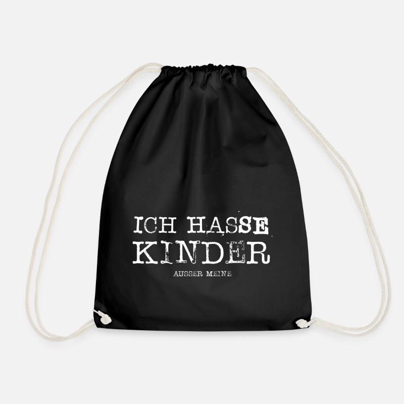 Ich hasse Kinder ausser meine Geschenk - Turnbeutel - Schwarz
