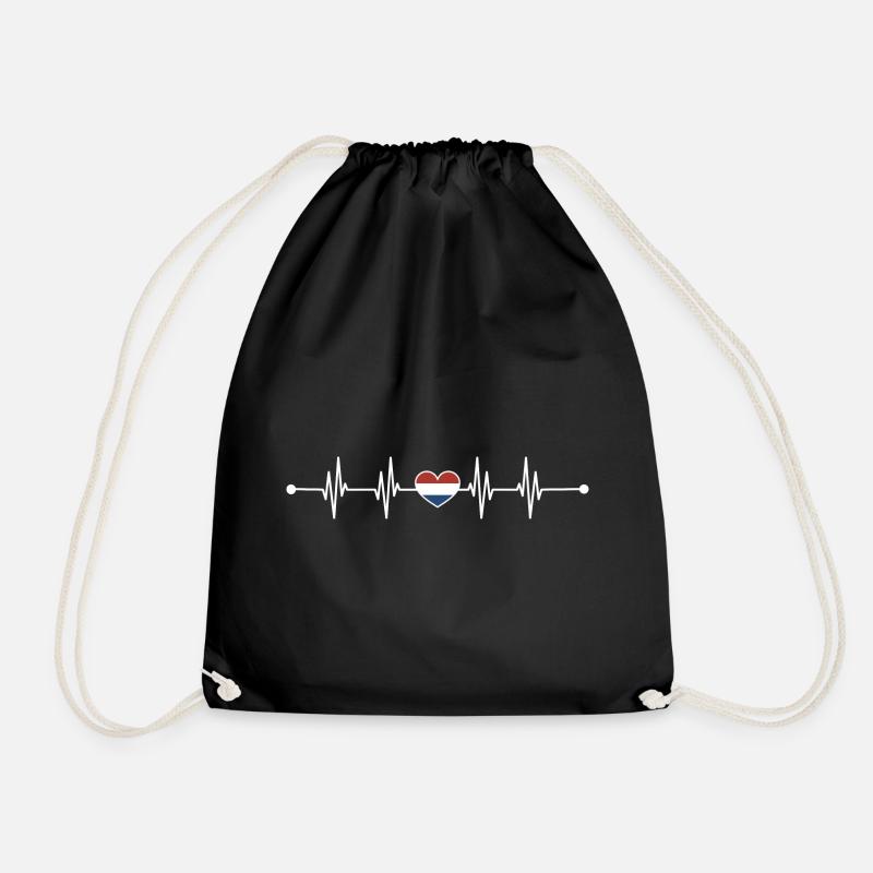 Heartbeat Niederlande Flagge - Turnbeutel - Schwarz