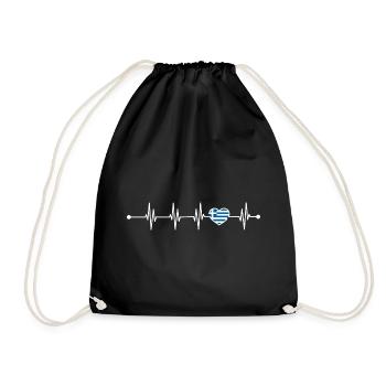 Heartbeat Griechenland Flagge - Turnbeutel - Schwarz - Vorne