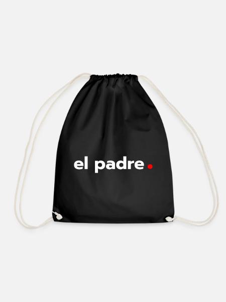 el padre - Drawstring Bag - black